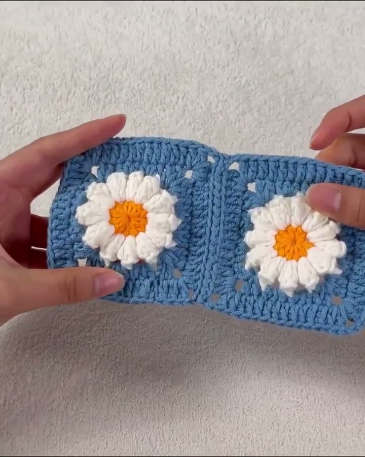 Granny-style Daisy Flower Blanket
